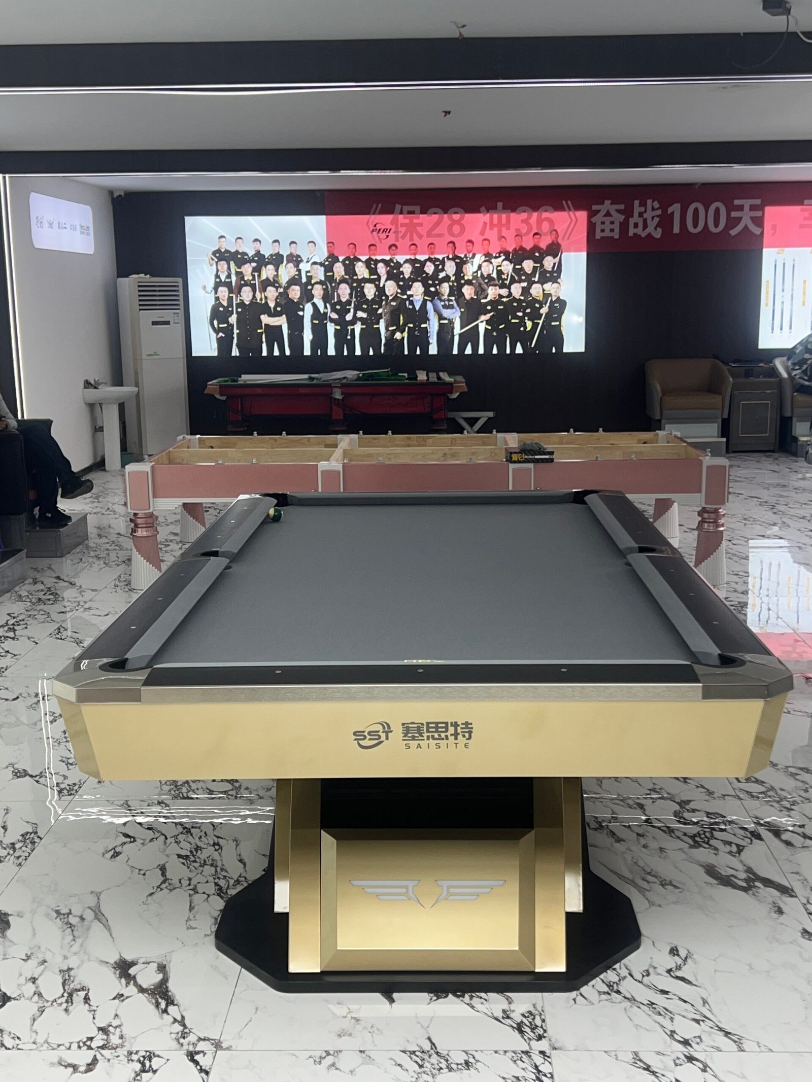 IMG_1462_2 American 9-Ball Pool Table 25mm Slate Bed Professional Billiards Table with Complete Accessories for Club Home Game Room - Image 1